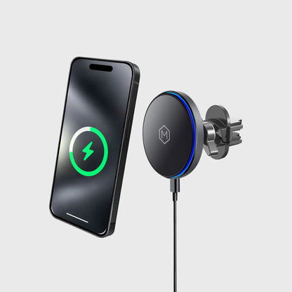 Mag Switch Qi2 Wireless Charger – Magnetic Vent Car Mount for iPhone 12–17