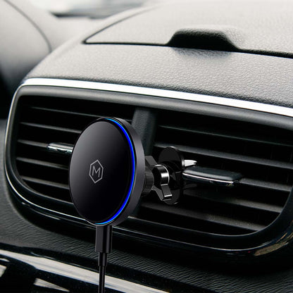 Mag Switch Qi2 Wireless Charger – Magnetic Vent Car Mount for iPhone 12–17