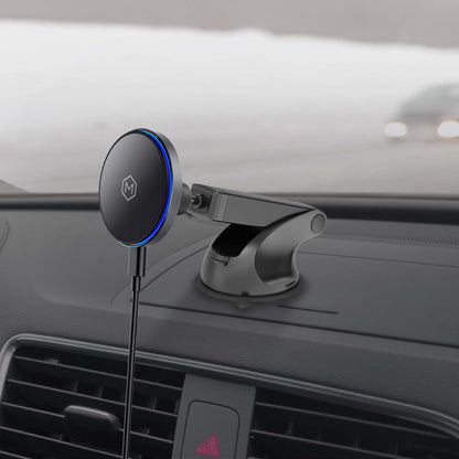 Mag Switch Qi2 Wireless Charger – Telescopic Suction Cup MagSafe-Compatible Mount