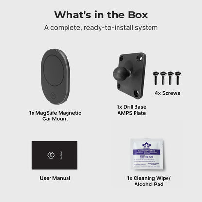 MagSafe Magnetic Mount with Drill Base AMPS Mounting Plate