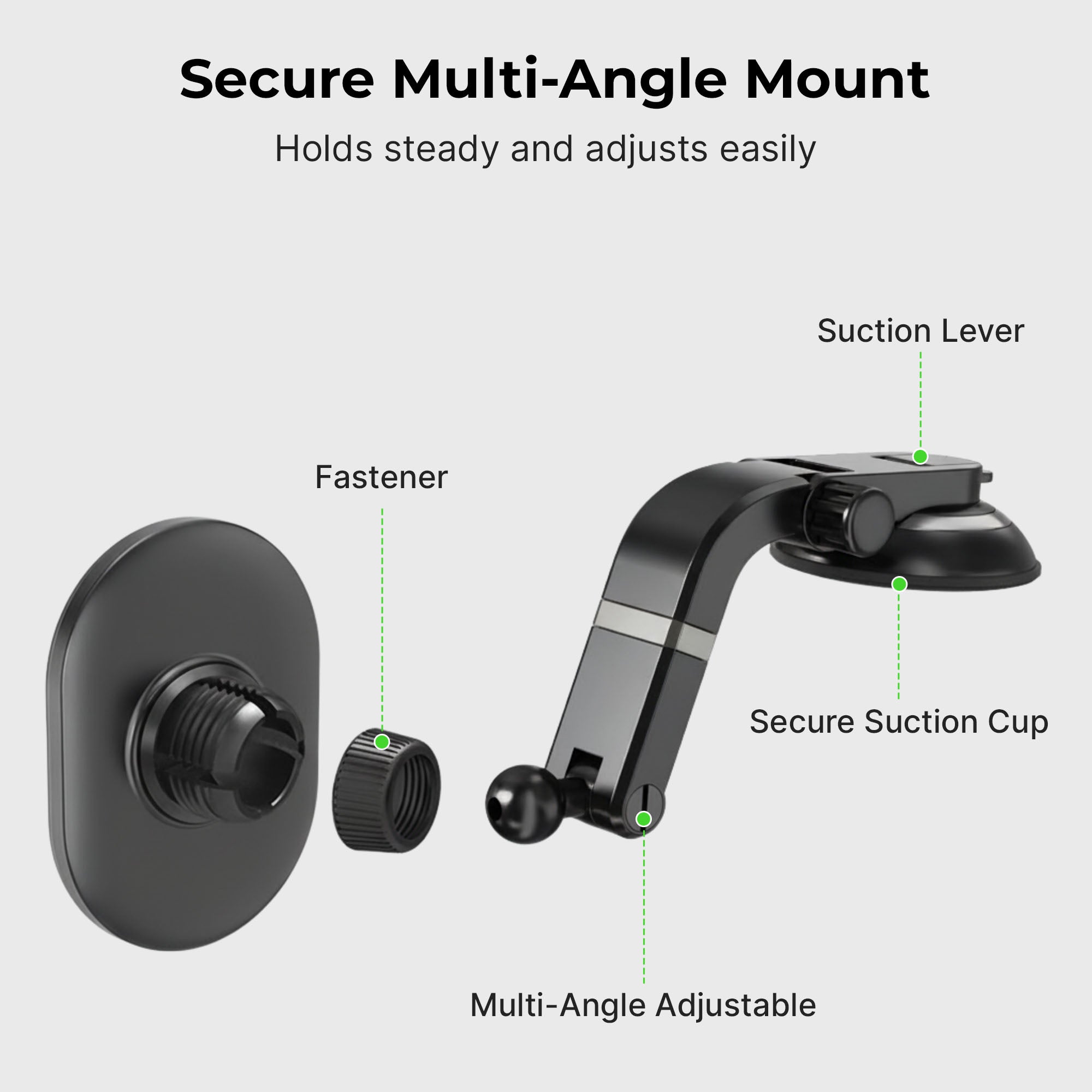 Magsafe Magnetic Mount with Multi-Angle Adjustable Suction Cup