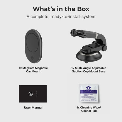Magsafe Magnetic Mount with Multi-Angle Adjustable Suction Cup