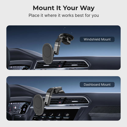 MagSafe Suction Cup Car Mount Multi-Angle Adjustable Holder for iPhone and Android
