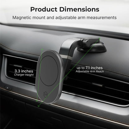Magsafe Magnetic Mount with Multi-Angle Adjustable Suction Cup