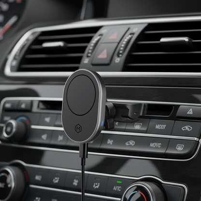 MagSafe CD Slot Wireless Car Mount – 15W Fast Charger for iPhone 12–17 (No Adhesives)