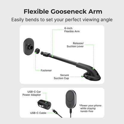 MagSafe Wireless Car Charger Gooseneck Mount (Version 2.0)