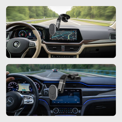 MagSafe Wireless Car Charger with Multi-Angle Adjustable Suction Cup