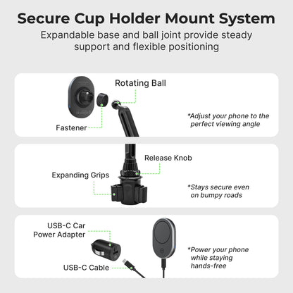 MagSafe Wireless Charging Cup Holder Phone Mount (Version 2.0)
