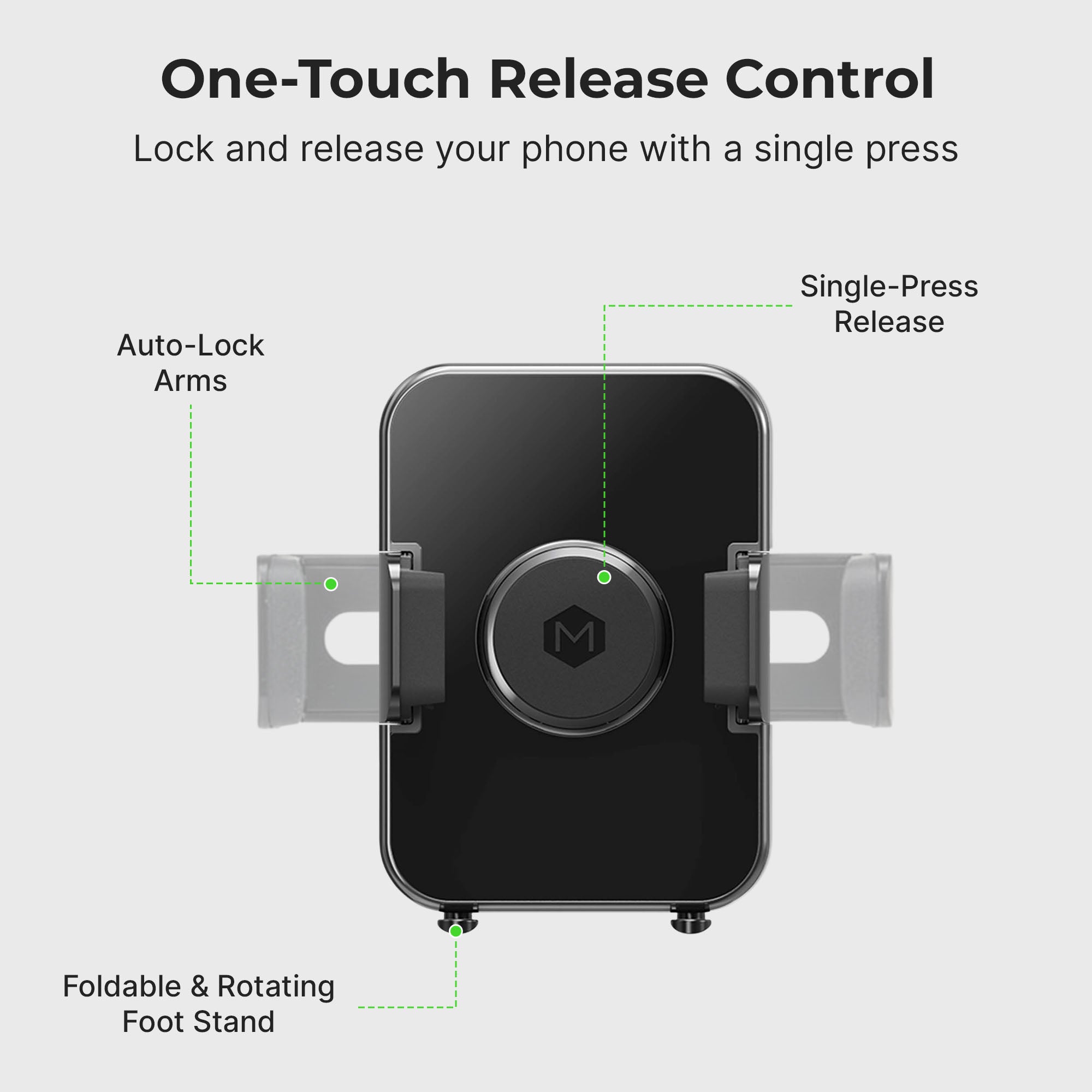 One Touch Cradle Mount with Multi-Angle Adjustable Suction Cup