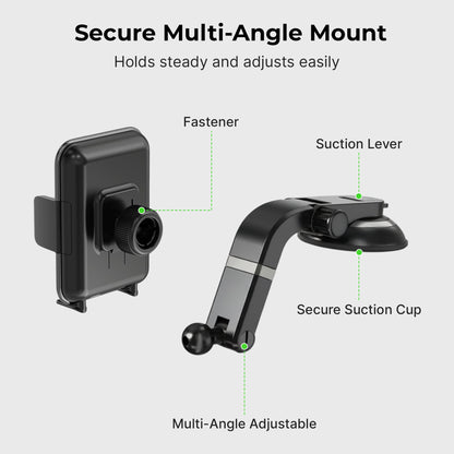 One Touch Cradle Mount with Multi-Angle Adjustable Suction Cup