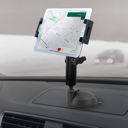 Cup Holder iPad & Tablet Mount – Adjustable Arm 6.25”–13” Devices 360° Rotation